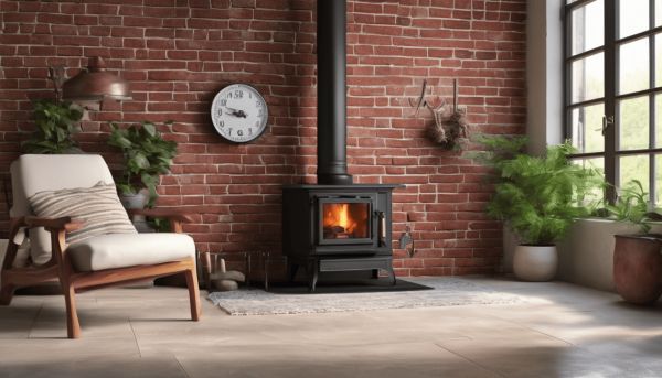 Parement brique derrière poêle à bois : choix et avantages pour votre décoration